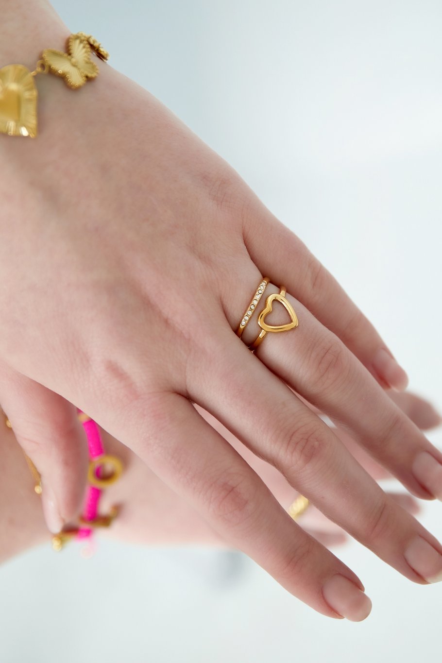 Heart and sparkle ring