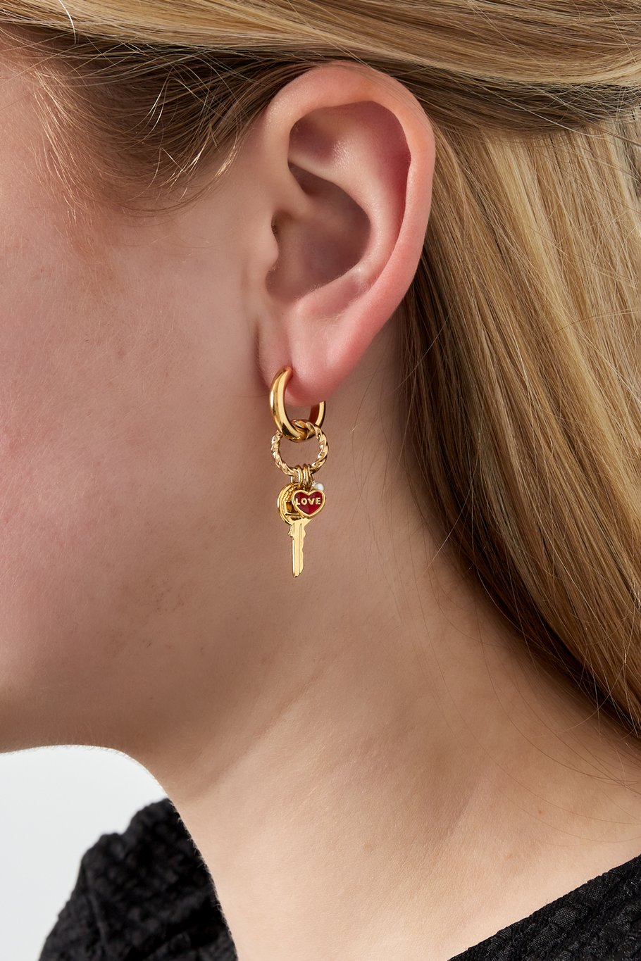 Key to love Oorbellen - Goud kleur