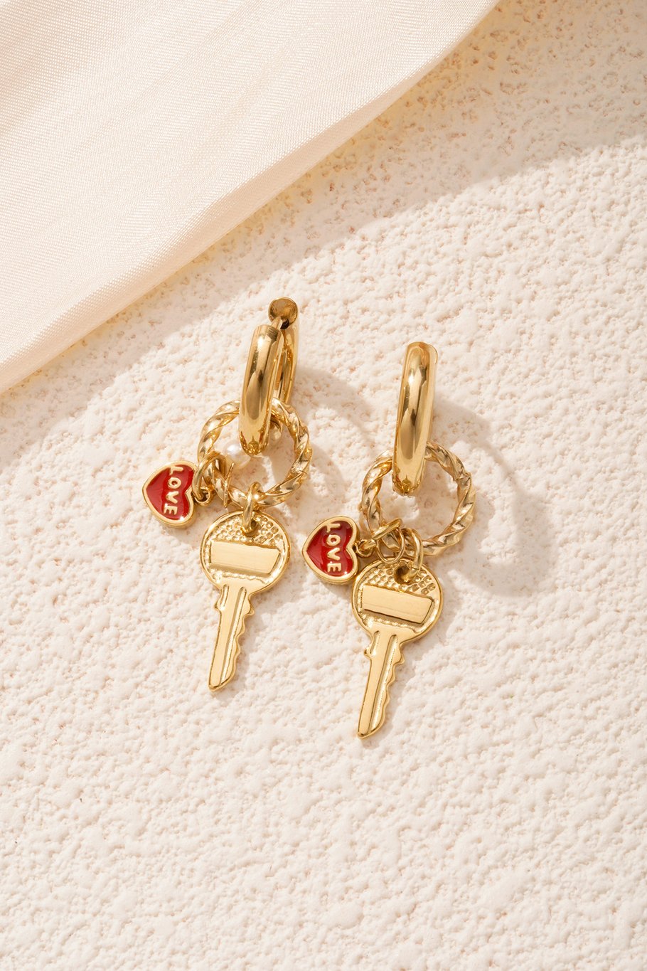 Key to love Oorbellen - Goud kleur