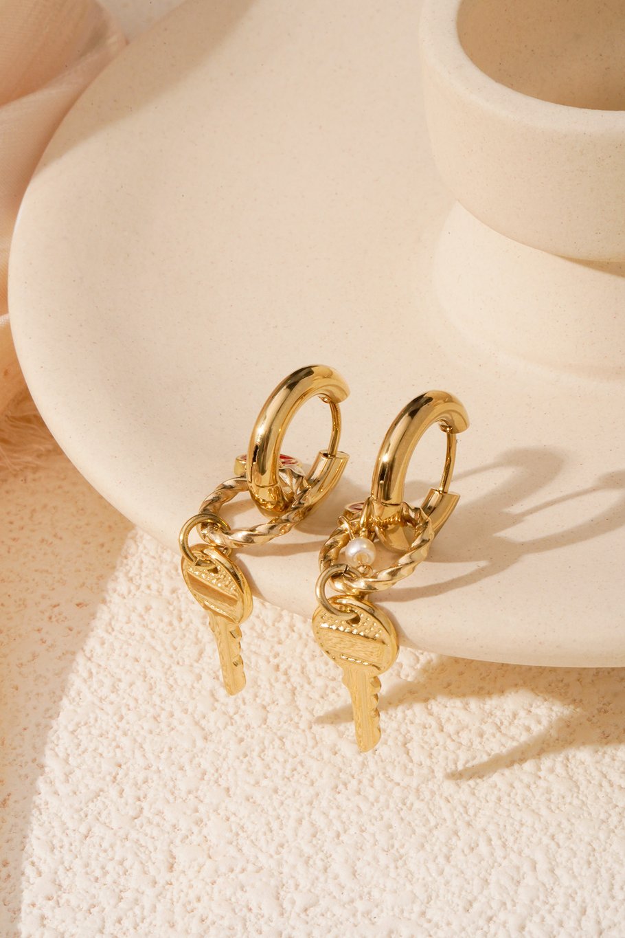 Key to love Oorbellen - Goud kleur